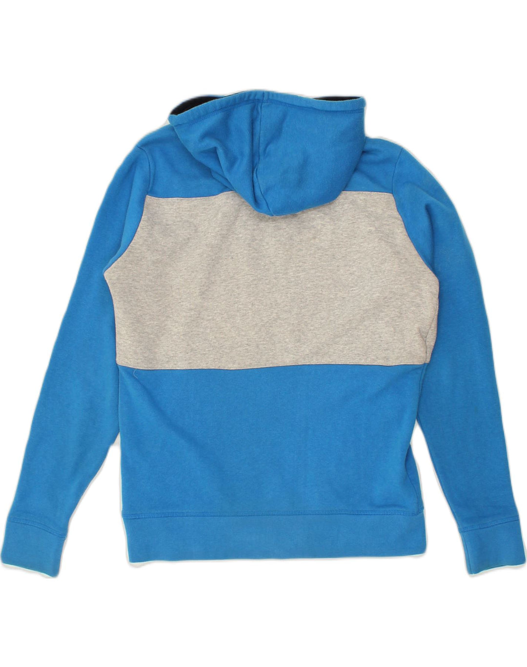 REEBOK Mens Graphic Hoodie Jumper Small Blue Colourblock Cotton | Vintage Reebok | Thrift | Second-Hand Reebok | Used Clothing | Messina Hembry 