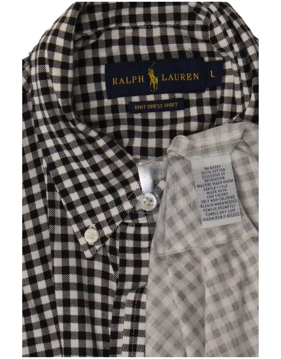 Ralph Lauren Chemise en flanelle pour homme Grand coton vichy noir