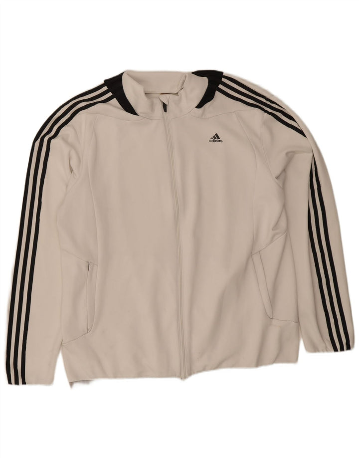 Adidas Hommes Climalite Survêtement Top Veste XL Blanc Polyester