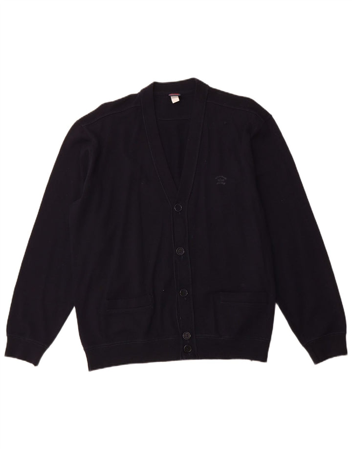 PAUL & SHARK Cardigan Homme Pull Large Bleu Marine Laine