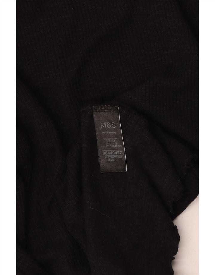 Marks & Spencer Haut à manches longues pour femme UK 44 Coton noir moyen