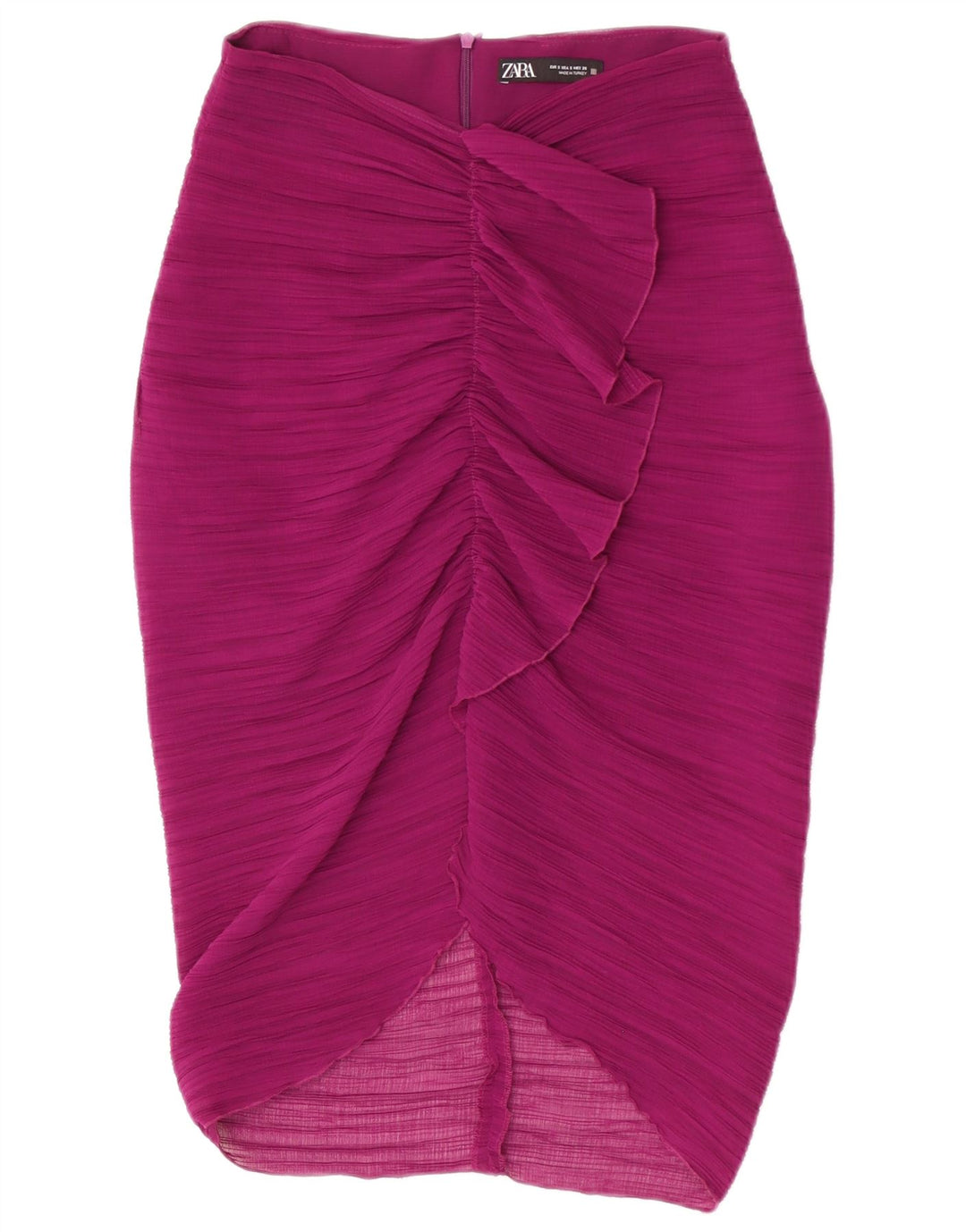 Zara Femme Jupe Midi Taille Haute Petit W26 Violet Polyester