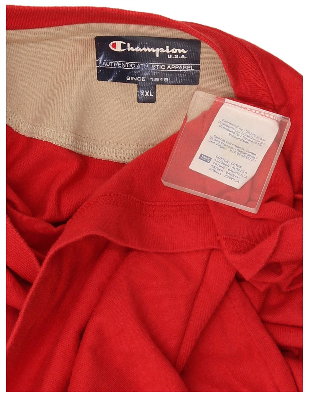 Champion Haut à manches longues pour homme en coton rouge 2XL