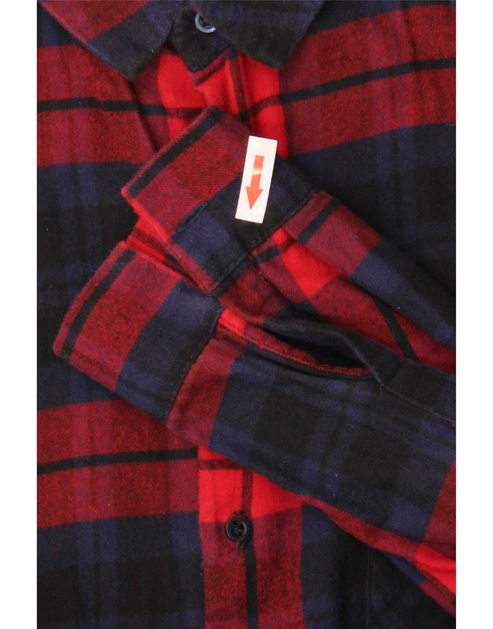 Zara Chemise en flanelle pour femme UK 14 à carreaux rouges moyens