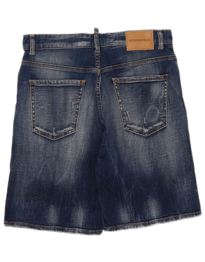 Dsquared2 Short en jean vieilli pour garçon 13-14 ans W29 Bleu Coton