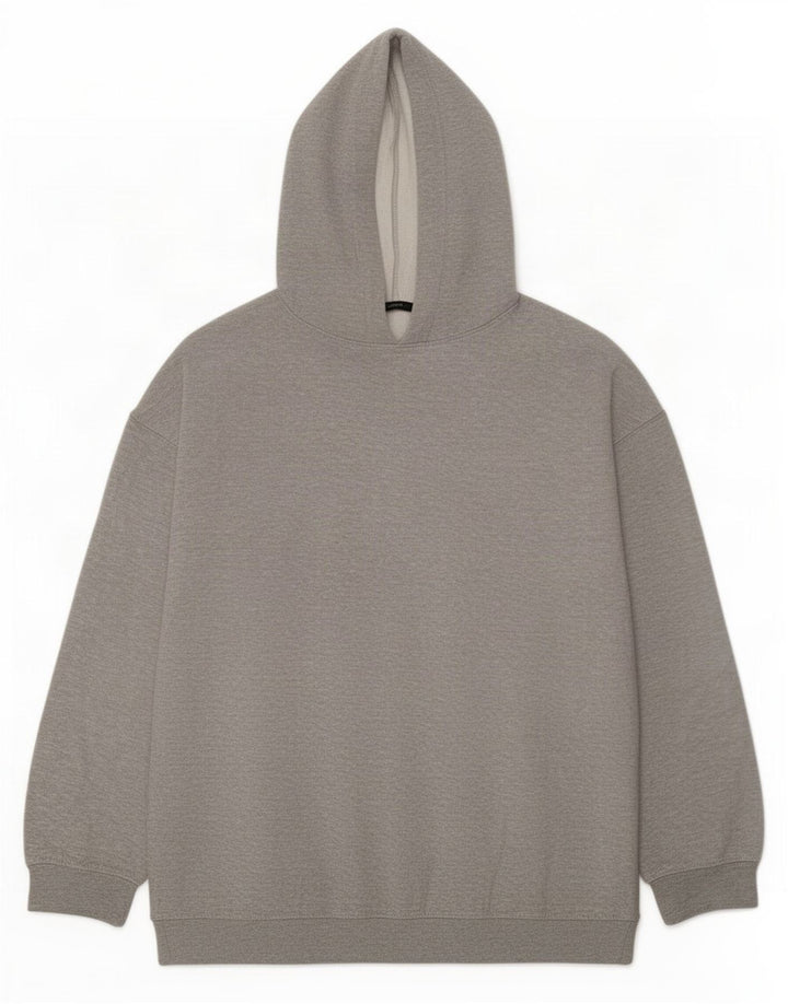 Zara Pull À Capuche Homme Gris Moyen Polyester