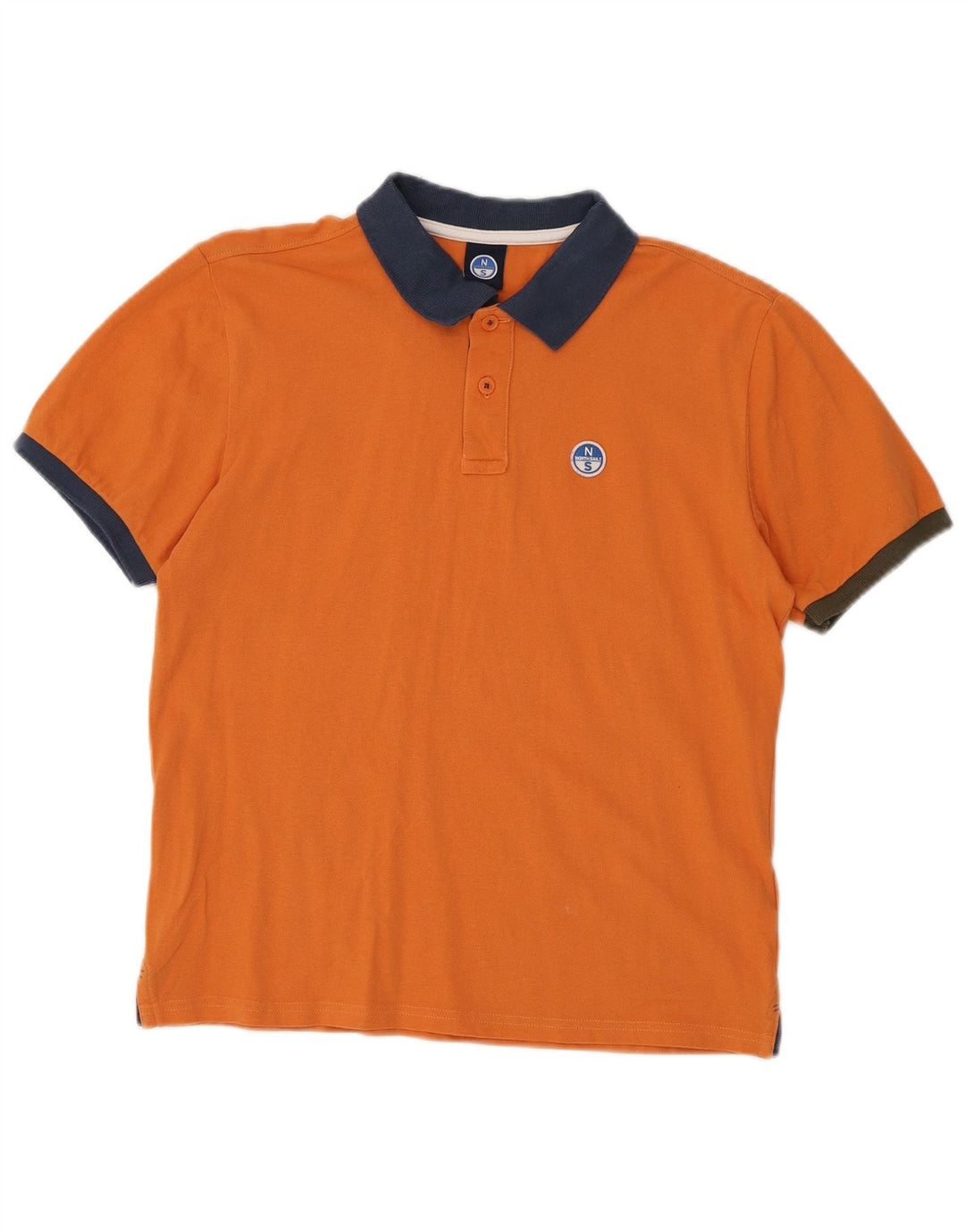 North Sails Polo Homme Orange Moyen Colorblock Coton