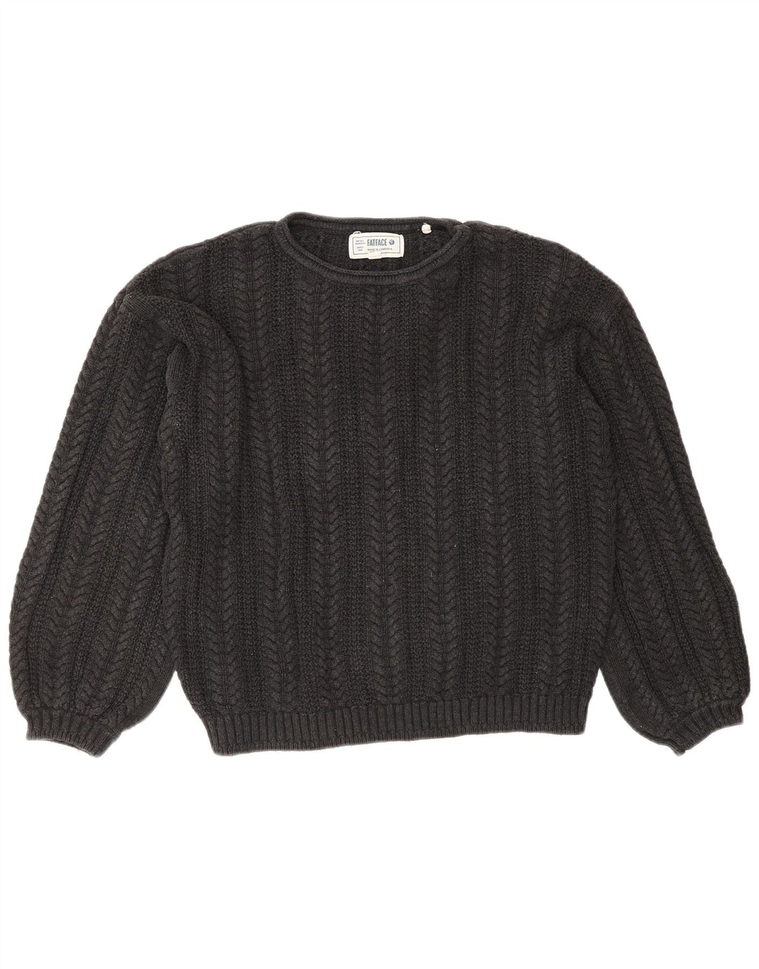 Fat Face Pull court surdimensionné à col rond pour femme UK 10 Petit Gris