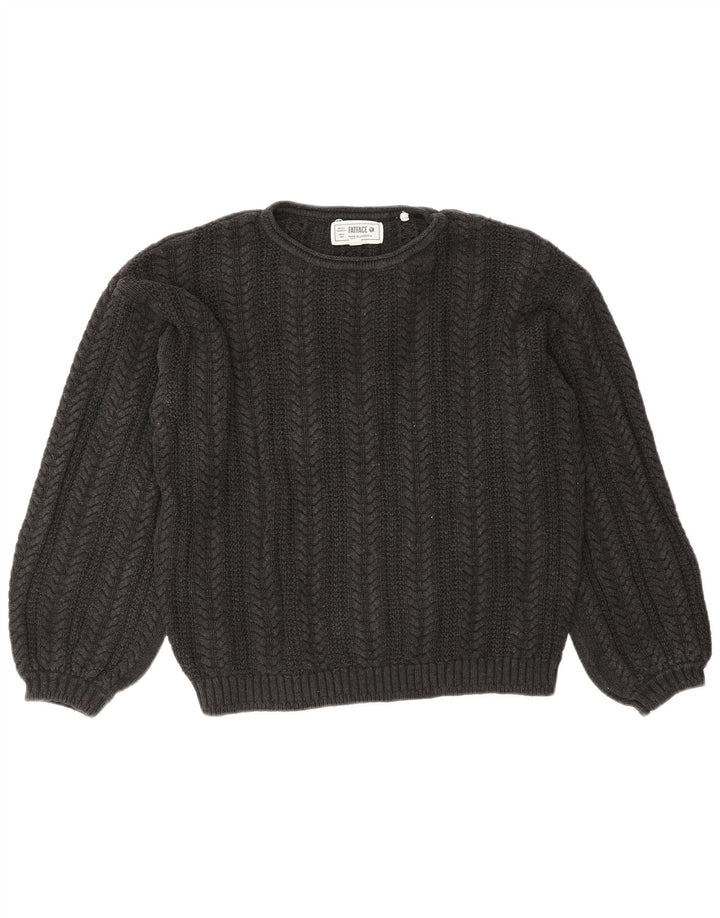 Fat Face Pull court surdimensionné à col rond pour femme UK 10 Petit Gris