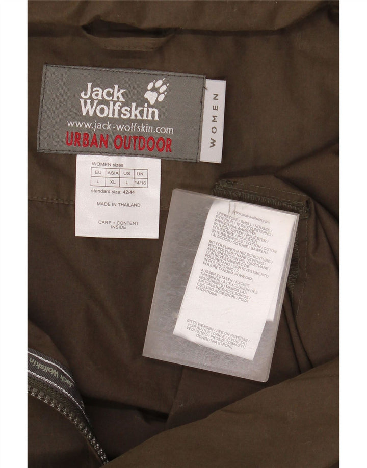 JACK WOLFSKIN Veste coupe-vent pour femme UK 14/16 Large Kaki Polyester