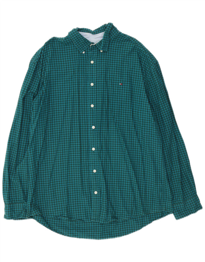 Tommy Hilfiger Chemise Homme 2XL Vert Vichy Coton