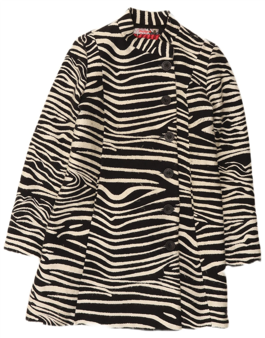 Desigual Manteau Femme EU 42 Grand Imprimé Animal Noir