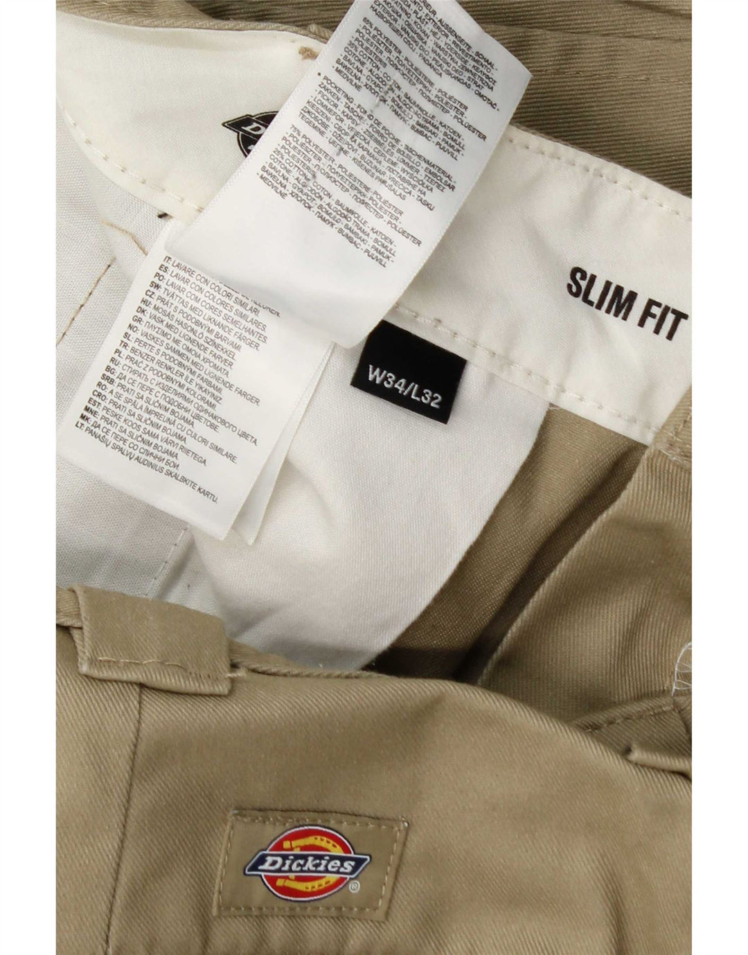 Dickies Pantalon Chino Coupe Slim Homme W34 L32 Kaki Polyester
