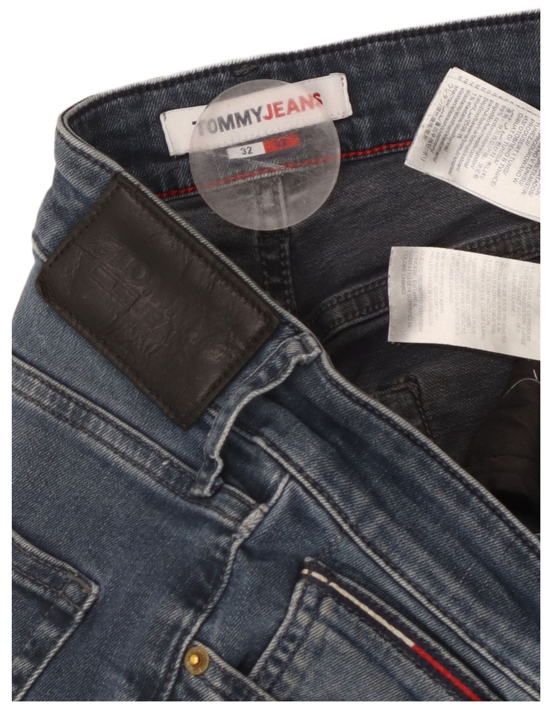 TOMMY HILFIGER Jean Droit Homme W32 L32 Bleu Coton