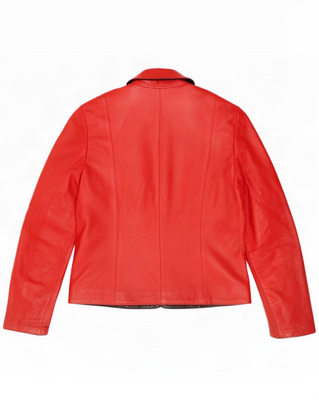 Veste en cuir femme vintage IT 42 Rouge moyen