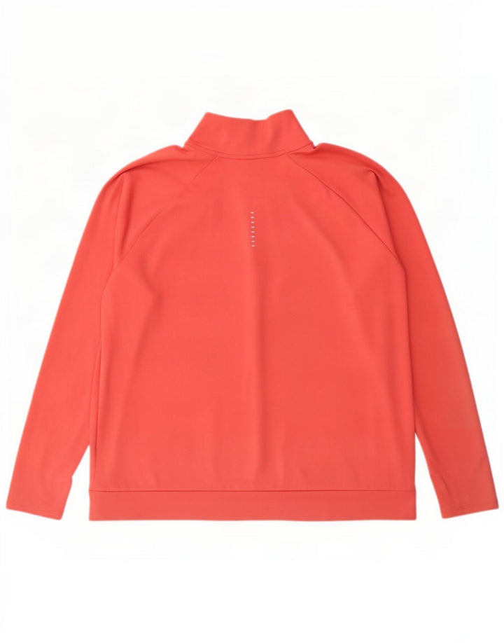 Haut de survêtement Nike Dri Fit à col zippé pour femme UK 18 XL Rose Polyester