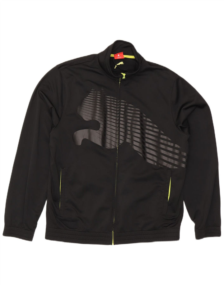 Puma Veste de survêtement graphique pour hommes, grand, noir, polyester