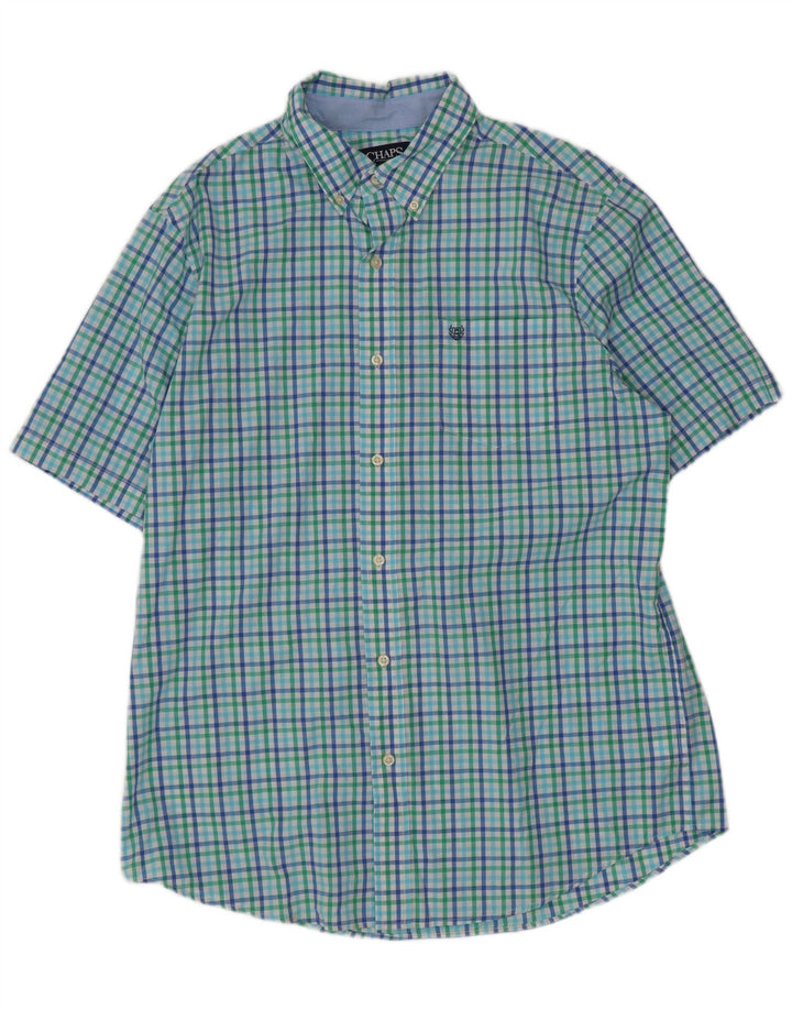 Chaps Chemise à manches courtes pour homme en coton vichy multicolore