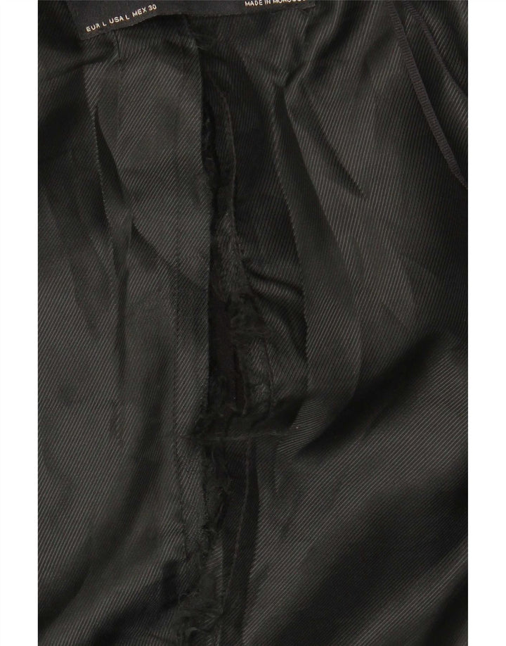 Zara Veste blazer longue pour femme UK 16 Large Noir Polyester