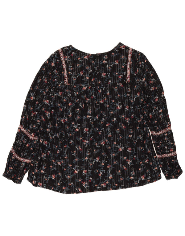 Fat Face Chemisier surdimensionné à manches longues pour femme UK 44 Grand Noir Floral