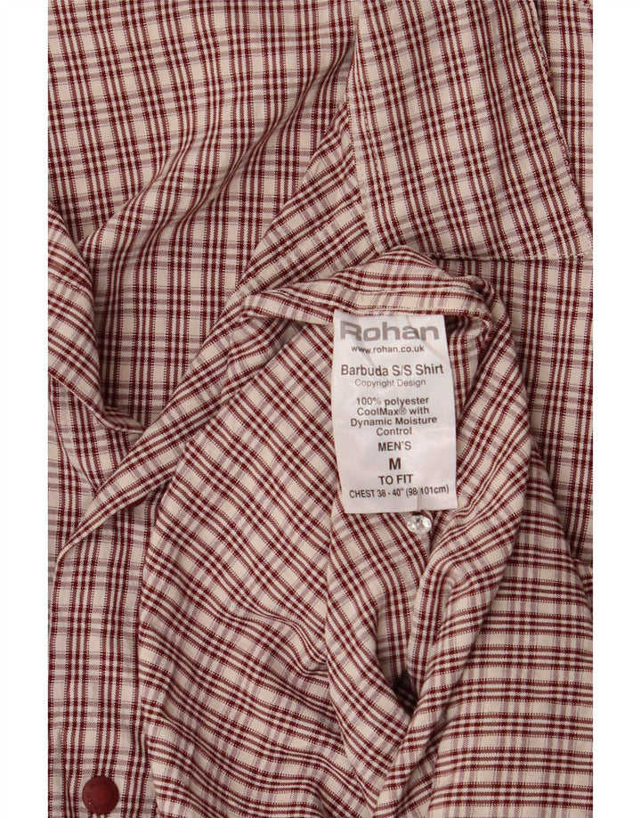 Rohan Chemise à manches courtes pour homme en polyester à carreaux marron moyen