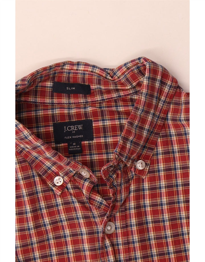 J. CREW Chemise Slim Fit Homme Coton à Carreaux Rouge Moyen