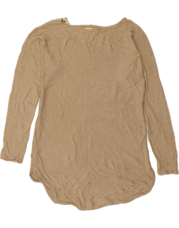 MICHAEL KORS Womens Top Long Sleeve UK 10 Small Beige Cotton Vintage Michael Kors and Second-Hand Michael Kors from Messina Hembry 