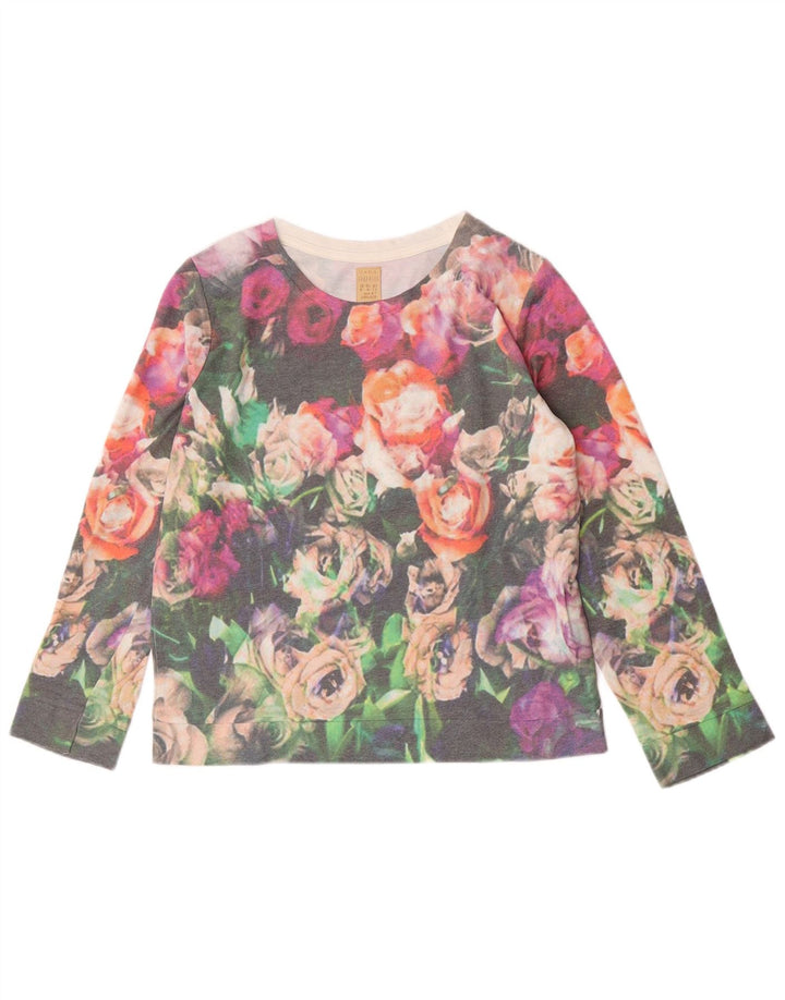 Zara Womens Trafaluc Sweatshirt Jumper UK 14 Moyen Multicolore Floral
