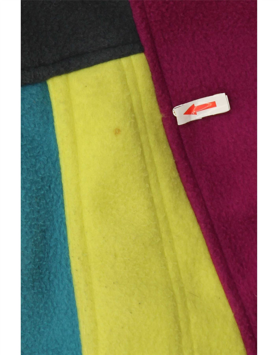 vintage Mens Graphic Fleece Jacket UK 40 Grand Colorblock multicolore