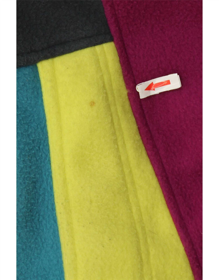 vintage Mens Graphic Fleece Jacket UK 40 Grand Colorblock multicolore