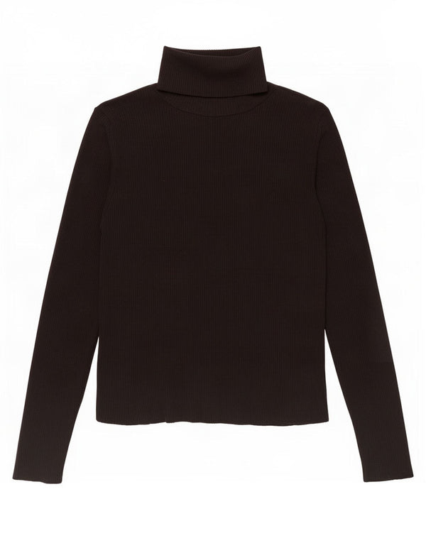 Zara Femme Top Manches Longues UK 12 Medium Noir Polyamide