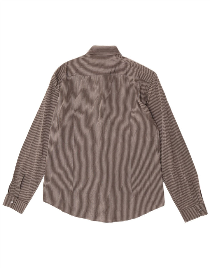 Hugo Boss Chemise Slim Fit en coton à fines rayures gris moyen
