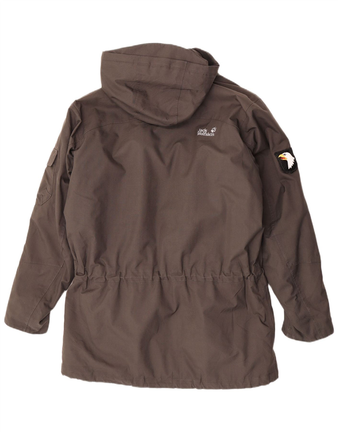 Jack Wolfskin Manteau coupe-vent à capuche pour homme UK 36/38 Gris moyen Polyester