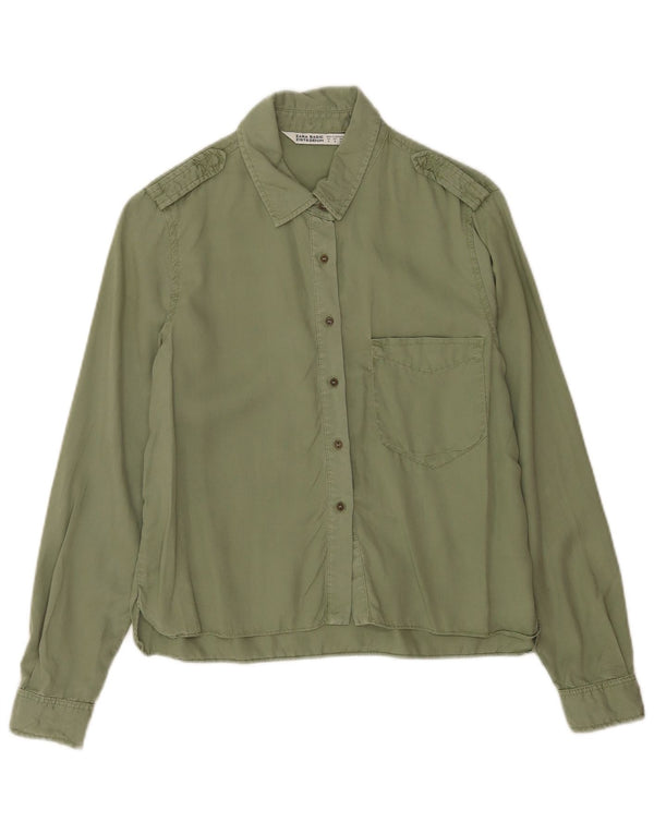 Zara Chemise militaire pour femme UK 10 Small Vert