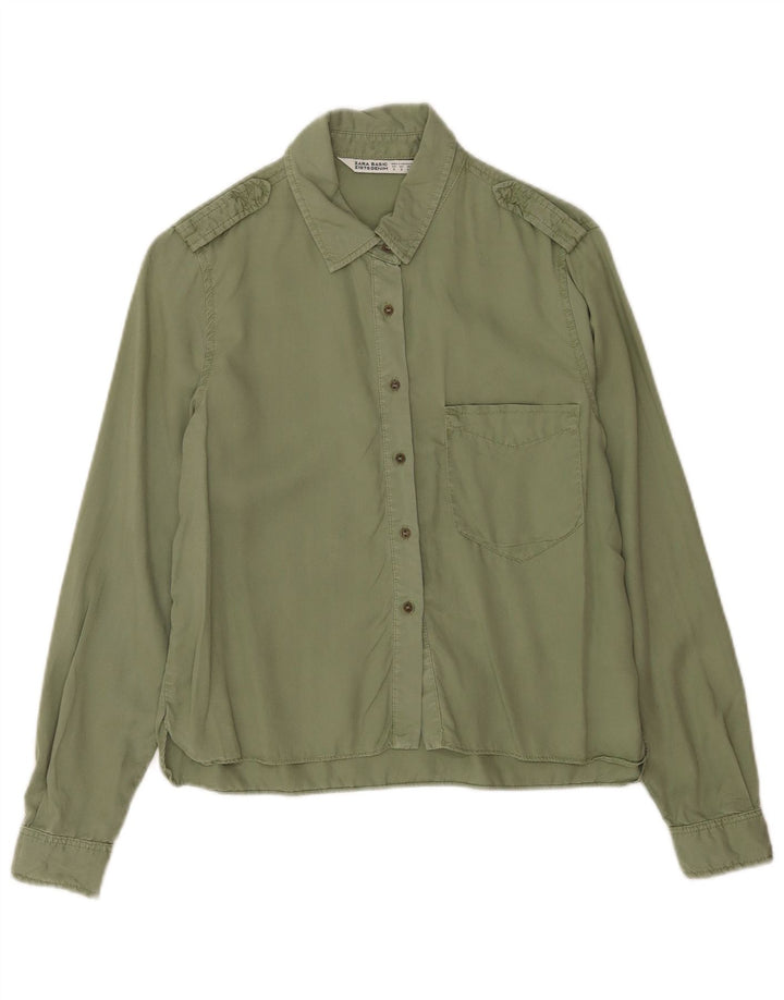 Zara Chemise militaire pour femme UK 10 Small Vert