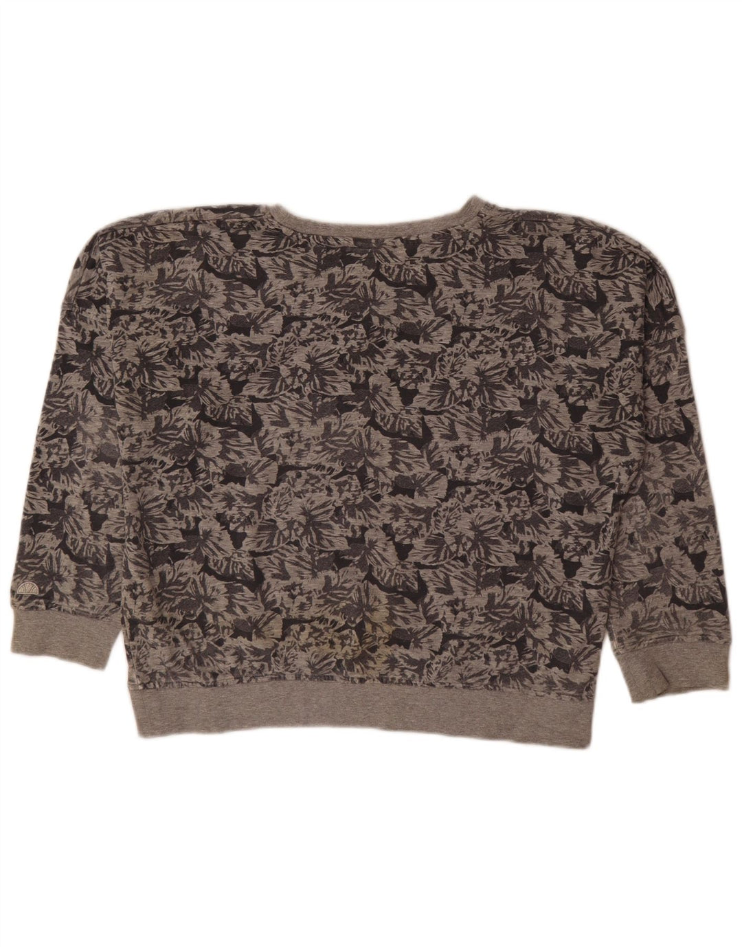 Ellesse Sweat-shirt surdimensionné pour femme UK 44 Gris moyen en coton floral