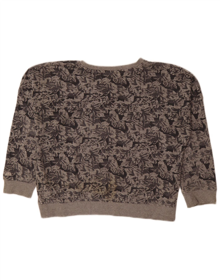 Ellesse Sweat-shirt surdimensionné pour femme UK 44 Gris moyen en coton floral