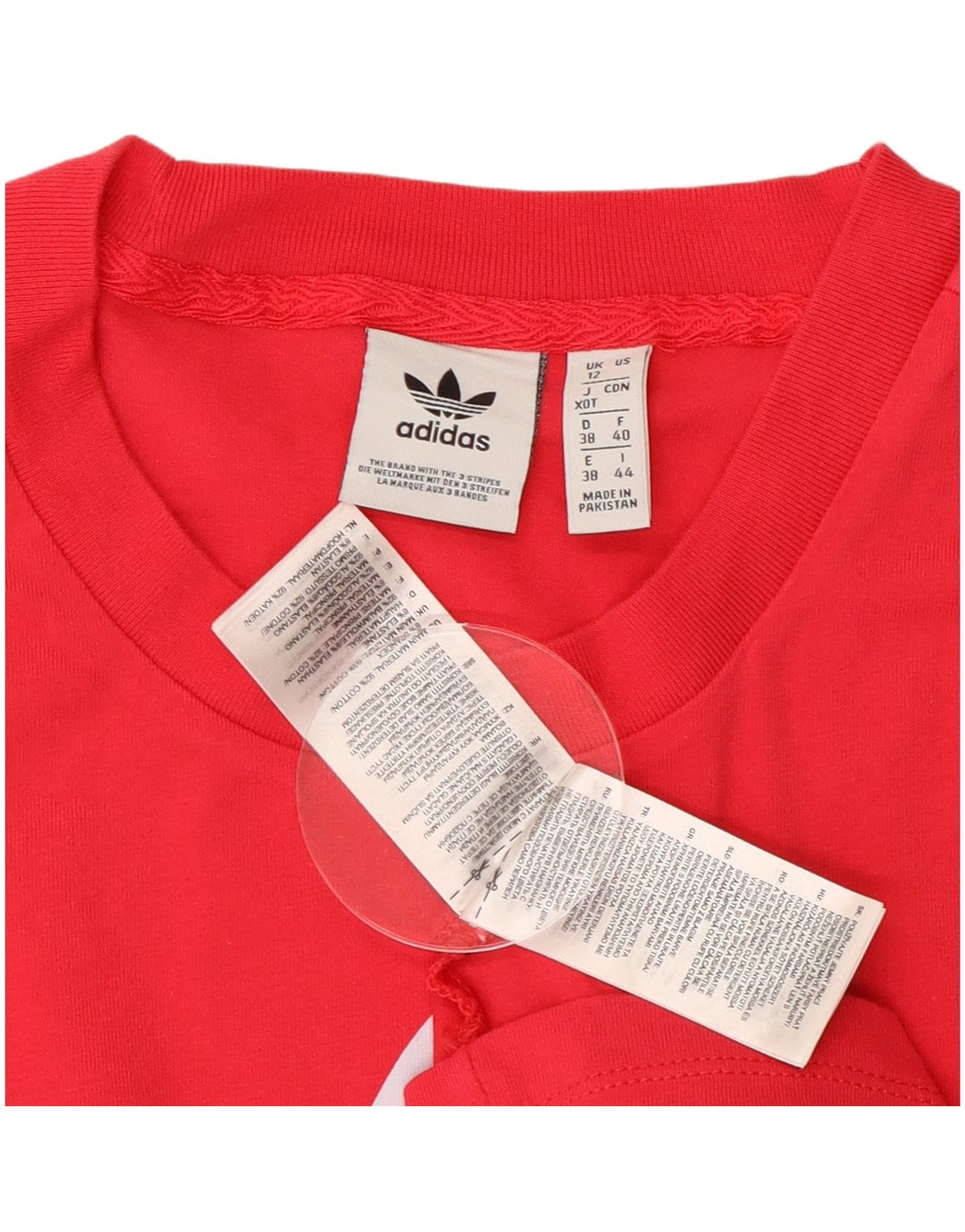 ADIDAS T-shirt graphique pour femme UK 12 en coton rose moyen