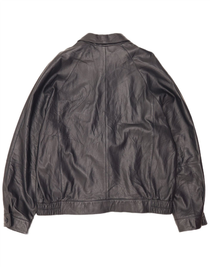 veste en cuir bomber homme vintage IT 56 3XL cuir noir