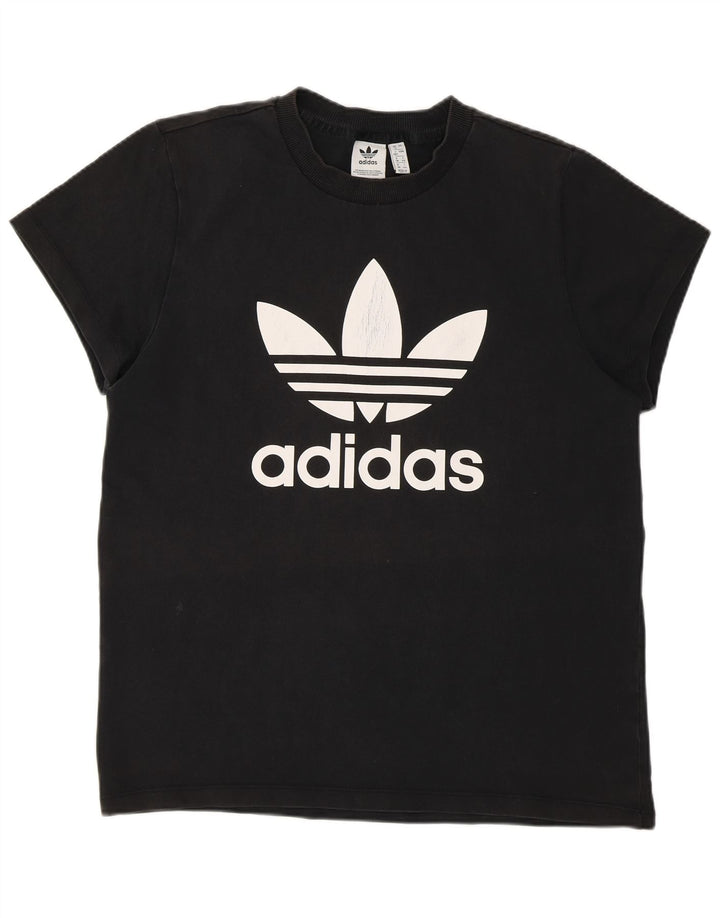 Adidas T-shirt graphique pour femme UK 12 Noir moyen