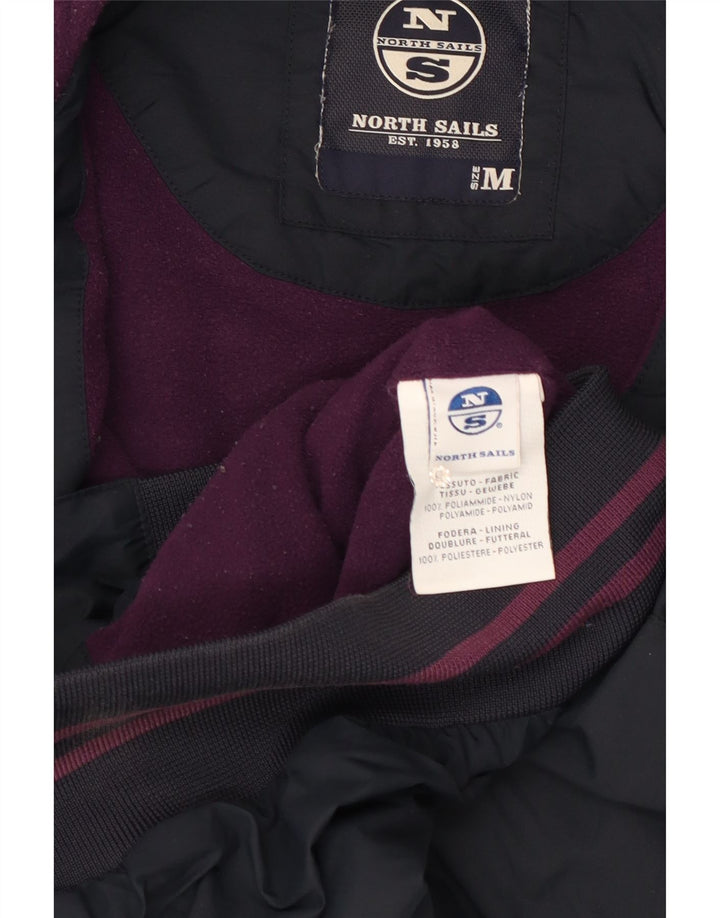 North Sails Veste bomber à capuche pour homme UK 38 Bleu marine moyen Polyamide