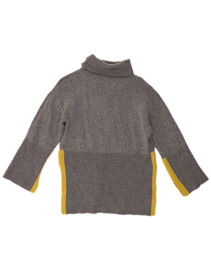 White Stuff Pull col roulé pour femme UK 10 Small Gris Colorblock