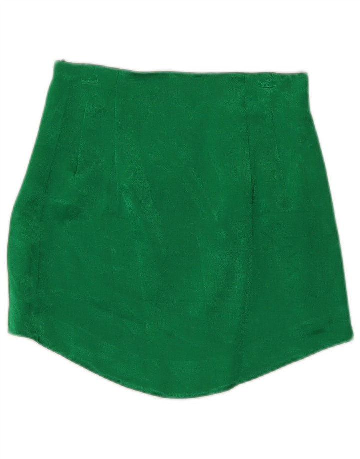 Zara Femme Mini Jupe XS W24 Vert Viscose