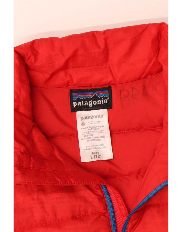 Patagonia Veste rembourrée garçon 11-12 ans Large Rouge Polyester