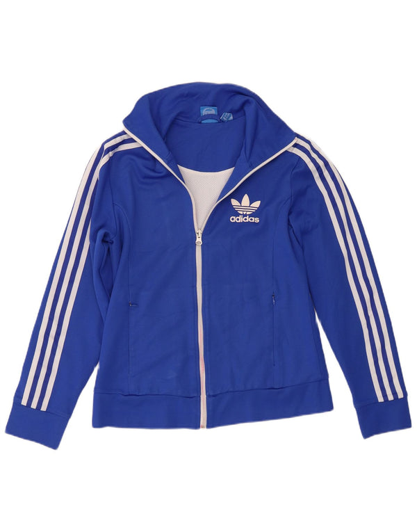Adidas Veste de survêtement pour femme UK 12 Bleu moyen Coton