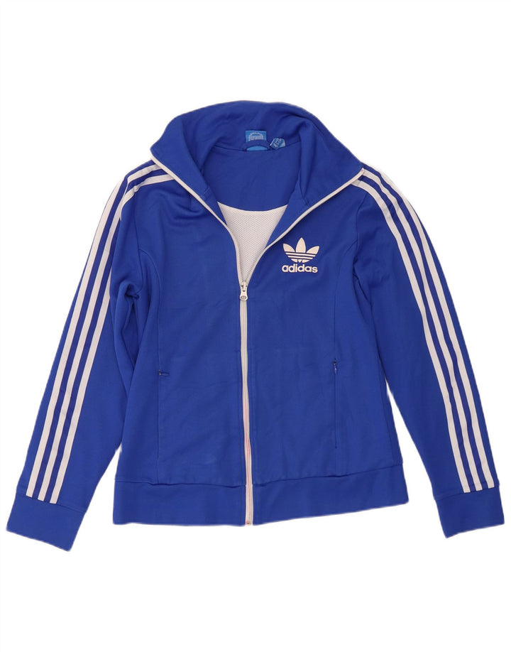 Adidas Veste de survêtement pour femme UK 12 Bleu moyen Coton