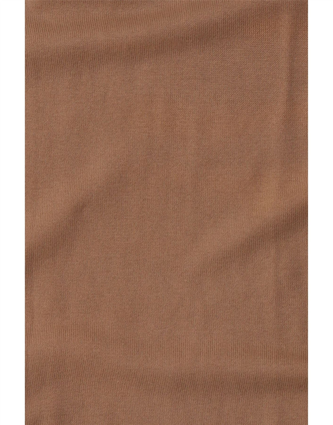 BENETTON Pull coupe slim à col rond pour femme UK 14 Grand coton beige