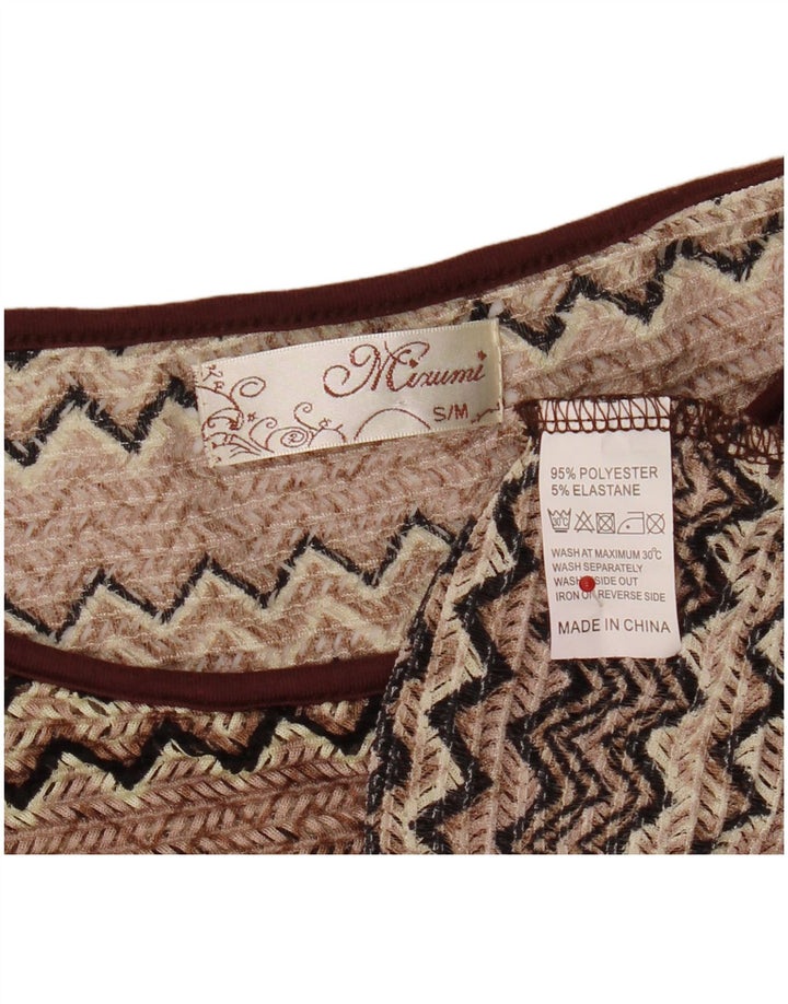 Mizumi Chemisier surdimensionné Batwing pour femme UK 10 Petit chevron marron