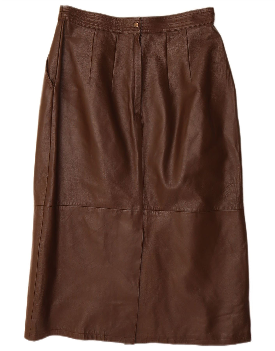 VINTAGE Jupe crayon femme IT 40 Petit W28 Cuir Marron