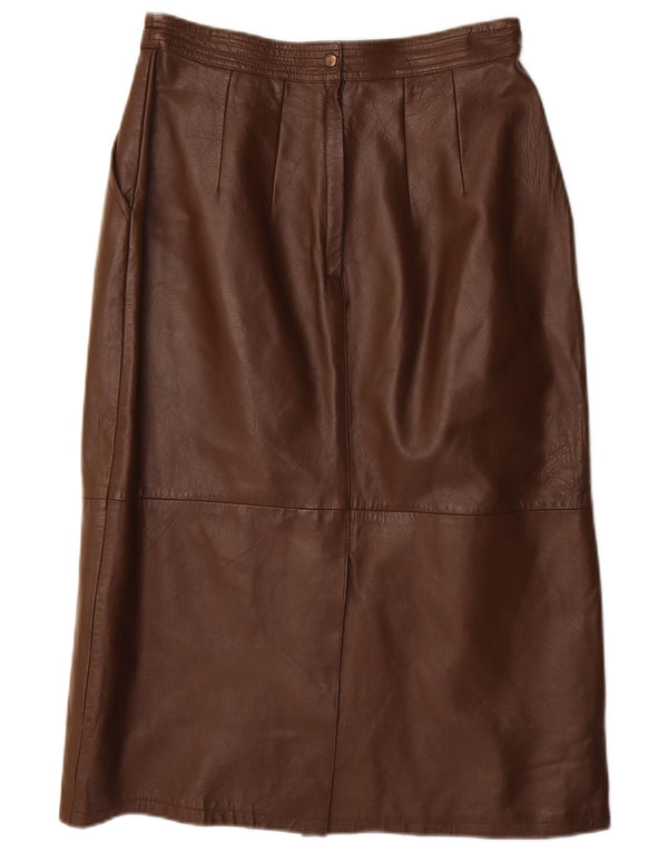 VINTAGE Jupe crayon femme IT 40 Petit W28 Cuir Marron